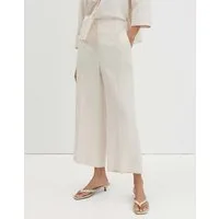 someday Culotte Celino cropped linen in weiter Passform Fließender Fall mit Bügelfalten und seitlichen Eingrifftaschen