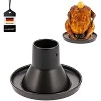 bremermann Hähnchenbräter Hähnchenbräter, Geflügelhalter aus Steingut, Hähnchengriller schwarz, Steingut, (1-St)