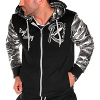 Jaylvis Collegejacke Herren Sweatjacke Sportjacke Joggingjacke mit lässiger Kapuze Marine Royal