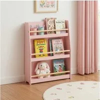 en.casa Kinderregal, »Virer« mit 3 Ebenen 78 x 60 x 18 cm Rosa