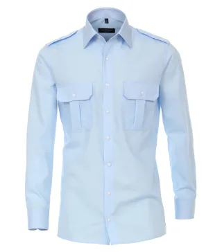 CASAMODA - Popeline Hemd uni 006920 blau - Gr. - 36