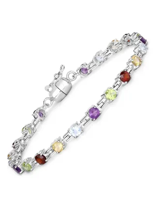 Vira Jewels Armband 925-Sterling Silber rhodiniert Multicolour rund