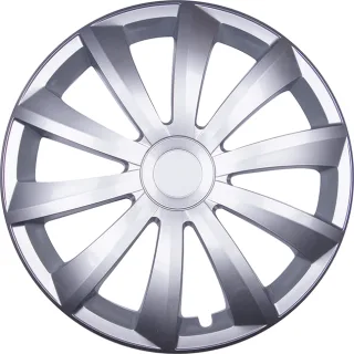 4x PREMIUM DESIGN Radkappen Radzierblenden Set Gral 14 ZOLL in Silber 4 Stück