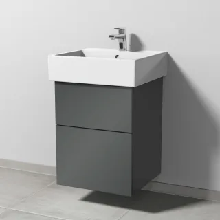 Sanipa 3way Waschtischunterbau zu Duravit Vero Air Waschtisch mit 2 Auszügen, Anthrazit-Glanz SF43179