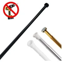 Sanilo Duschvorhangstange 90 - 160 cm oder 120 - 220 cm in schwarz, gold, weiß, chrom, Ø 28 mm, ausziehbar, Klemmstange, geklemmt, Aluminium, einfache Montage ohne Bohren, für Duschvorhang, bis zu 10 Kg belastbar