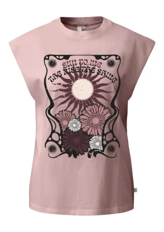 Q/S designed by - T-Shirt mit Frontprint pink - Gr. - L