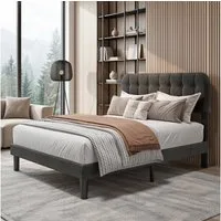 Bealife Bettgestell mit Kopfteil und Lattenrost (Doppelbett, Einzelbett,2 Modelle (120x200, 140x200cm)