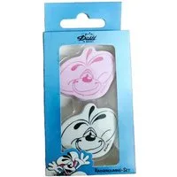 Diddl Radiergummi Diddl Set mit 2x Radiergummi besondere Form mit Bedruckung, weiß und r