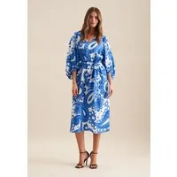 seidensticker Sommerkleid Schwarze Rose 3/4 V-Neck Paisley
