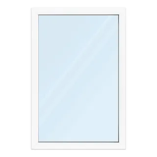 Fenster 100x150 cm, Kunststoff Profil aluplast IDEAL® 4000, Weiß, 1000x1500 mm, einteilig festverglast, 2-fach Verglasung, individuell konfigurieren