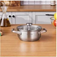 Karaca Kochtopf Karaca Elite Edelstahl-Kasserolle Flach 16 cm