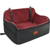 LuxusKollektion Hunde-Autositz Haustier Autositz Hunde Memoryschaum Leinen anklippbar BlackRed Large
