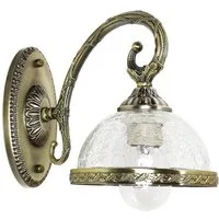 Licht-Erlebnisse Wandleuchte CHARLES, ohne Leuchtmittel, Wandlampe Jugendstil Glasschirm in Messing E14