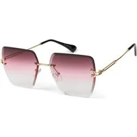 styleBREAKER Sonnenbrille Rahmenlose Rechteckige Sonnenbrille mit Diamant Schliff (1-St)