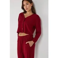 No Matter What Blusenjacke Kurzer Cardigan mit V-Ausschnitt und Knopfleiste