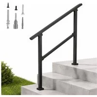 BlingBin Brüstungsgeländer Aussentreppenhandlauf, Geländer Hauseingang, Treppenhandlauf-Set, 95 cm Länge, 96 cm Höhe, Treppengeländer, seitlich montiert, 1-tlg., 1er Set, Außengeländer Treppengeländer für Innen/Außen, Inkl. Montagematerial