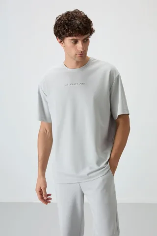 Übergröße Bedrucktes Rundhals-T-Shirt