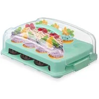 relaxdays Kuchentransportbox Muffin Transportbox für 24 Stück, Kunststoff, Türkis
