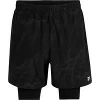 Fila Sporthose Running Shorts Roanoke AOP mit Floating-F Logo auf der Vorder- und Rückseite