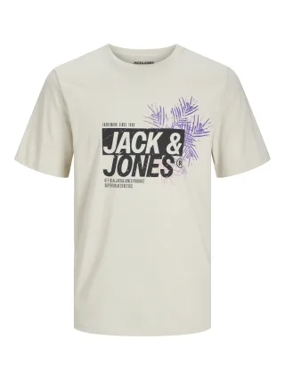 JACK&JONES - JJJAXON TEE SS CREW NECK LN moonbeam - Gr. - XL