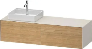 Duravit White Tulip Konsolenwaschtischunterbau wandhängend Natur Eiche & Nordic Weiß Matt & Seidenma WT4864LH5390010