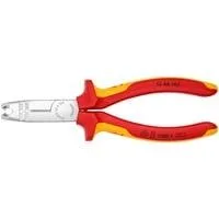 Abmantelungszange VDE 1346165, Abisolier-Zange rot/gelb, mit Seitenschneider