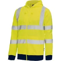 vizwell Sweatjacke Warnschutz Zip-Jacke Zip-Hoodie Kapuzenjacke weicher, bequemer Sweat, ISO zertifiziert