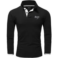 REPUBLIX Poloshirt OWEN Herren Basic Langarm Kontrast Polo Hemd