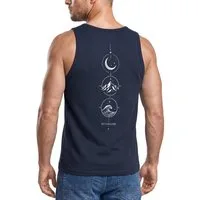 Neverless Tanktop Tanktop Herren mit Grafik-Print - Berg Mond Welle - Trägershirt mit Print