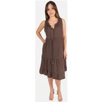 Seasons of April Blusenkleid BUKI MUSSELIN Ärmelloses Damen Musselin Kleid Damenkleid mit Tasseln in Trendfarben