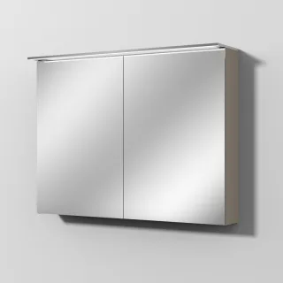 Sanipa Reflection Spiegelschrank MALTE 100 mit LED-Aufsatzleuchte, Sandgrau-Matt SD15467