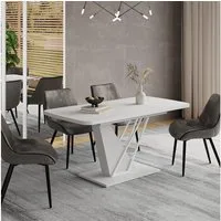 Vicco Esstisch Fenaro, Weiß/Weiß, 120 x 80 cm ausziehbar (1-St)