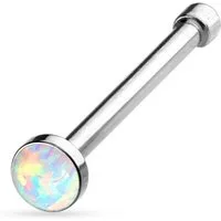 viva-adorno Nasenpiercing 0,8mm Nasenstecker Piercing Stecker gerade synth. Opal, Chirurgenstahl 316L