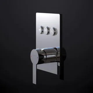 Steinberg Unterputz-Einhebelmischer, mit pushtronic, für 3 Verbraucher, chrom, 39022313 39022313