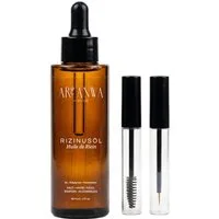 ARI ANWA Skincare Gesichtsöl Reines Bio Rizinusöl - Inkl. Wimpern- & Augenbrauenbürste, Bio, Kaltgepresst, Inkl. Lash & Brow Kit + Präzisionsbürste & Pipette