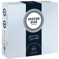 MISTER SIZE XXL-Kondome Mister Size «64» Maßkondome - robust & komfortabel Packung mit, 36 St., Kondome in Größe XXL, vegan, extra dünn & extra fein, das passende Kondom in Ihrer Größe