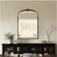 G-LEAF Wandspiegel im zeitlosen Vintage-Design aus robustem Metallrahmen & Glas (1-St), einfache Installation, 90×60cm, Vintage-Schwarz