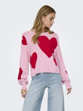 ONLY - ONLMONTANA LS JQ O-NECK CC KNT Romance Rose - Gr. - S