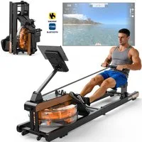 VOWVIT Rudergerät Klappbares Wasserrudergerät mit immersiver Trainingserfahrung (1-tlg), Bluetooth-Display, 98 % vormontiert, belastbar bis 160 kg