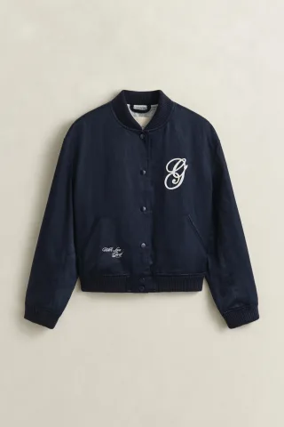 GANT - Varsity Jacke aus Satin evening blue - Gr. - XL